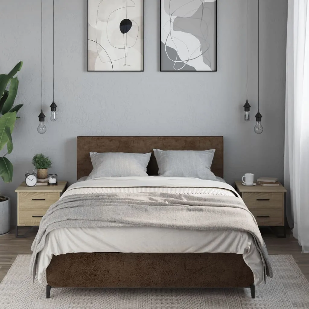 Nachttisch Sonoma-Eiche 40x41x40 cm aus Holzwerkstoff und Metall