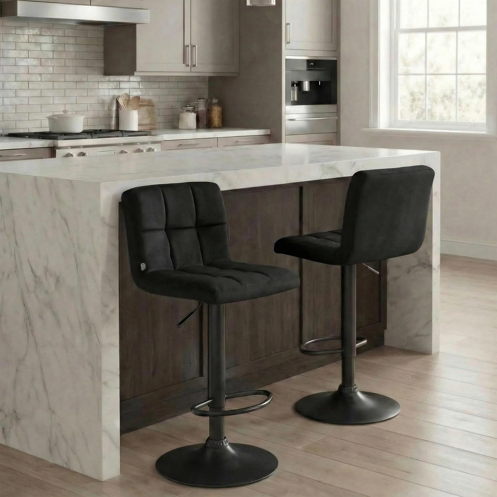 Barhocker Peru Set 2-teilig 94x46x47 cm schwarz