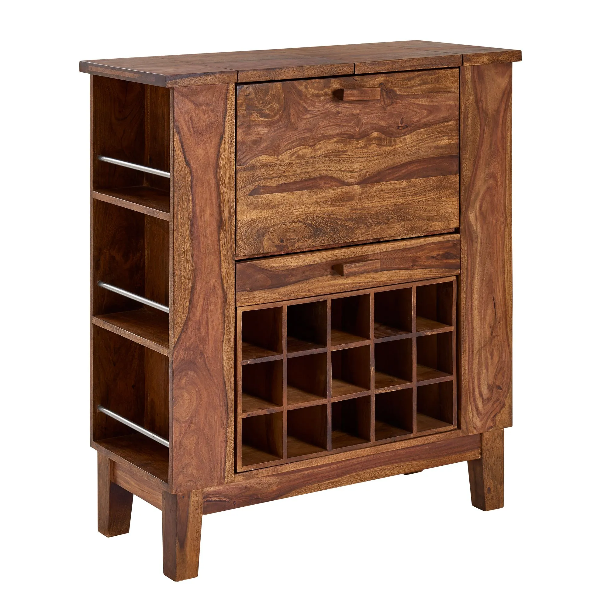 tinkaro Barschrank REMO Hausbar Sheesham Weinbar aus Holz tinkaro Barschrank REMO Hausbar Sheesham Weinbar aus Holz