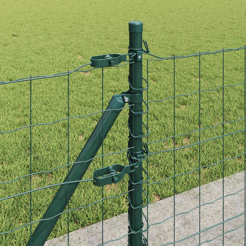 Outdoor-Zaunpaneel-Set 2500 x 3,2 x 60 cm Grün aus Stahl und PVC