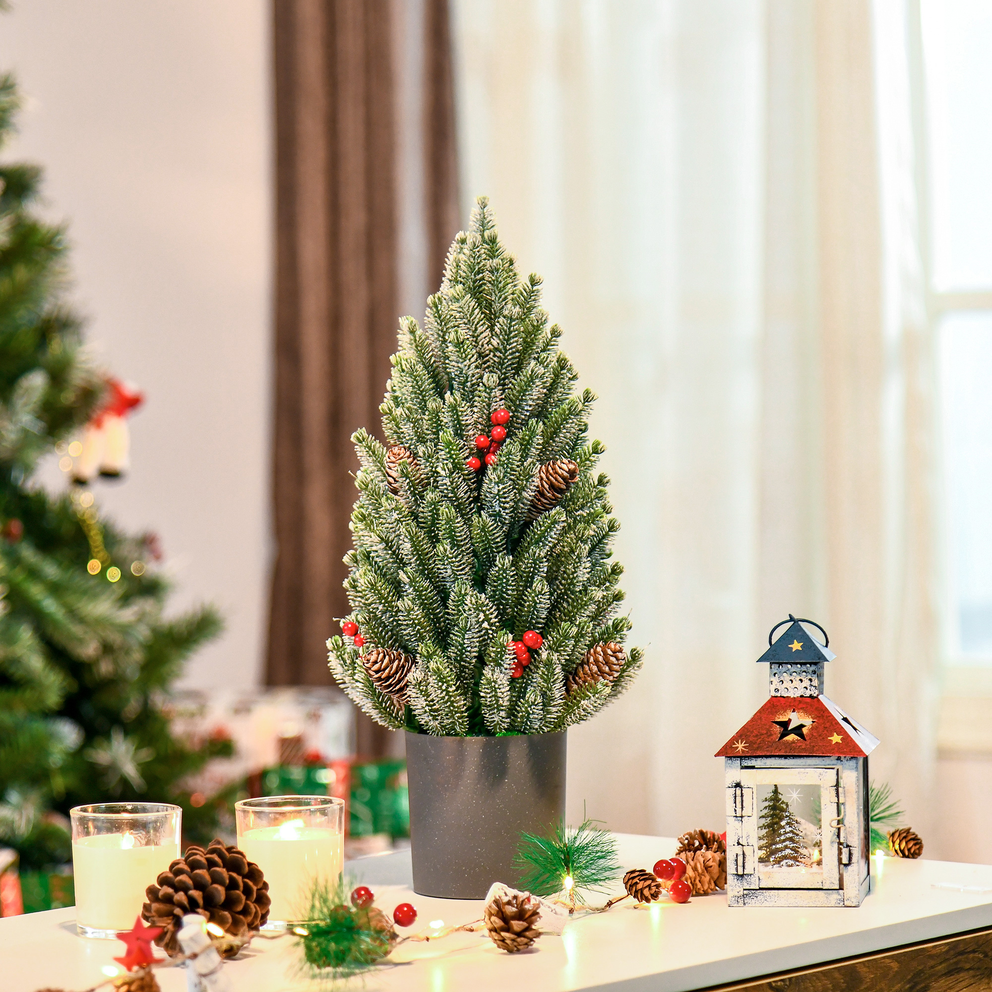 Mini Weihnachtsbaum künstlich mit Übertopf, 50 cm, Grün