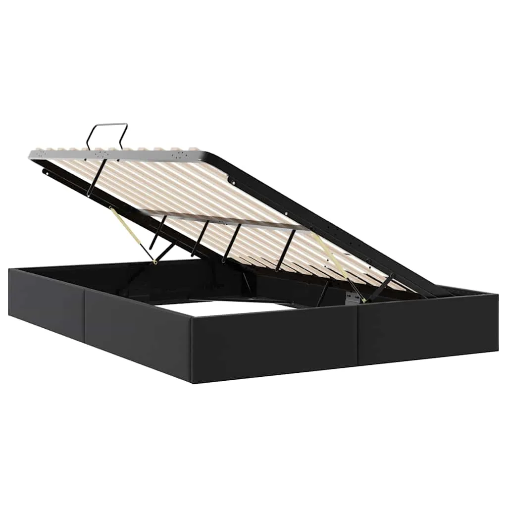 Stauraumbett 193 x 137 x 78 cm Schwarz