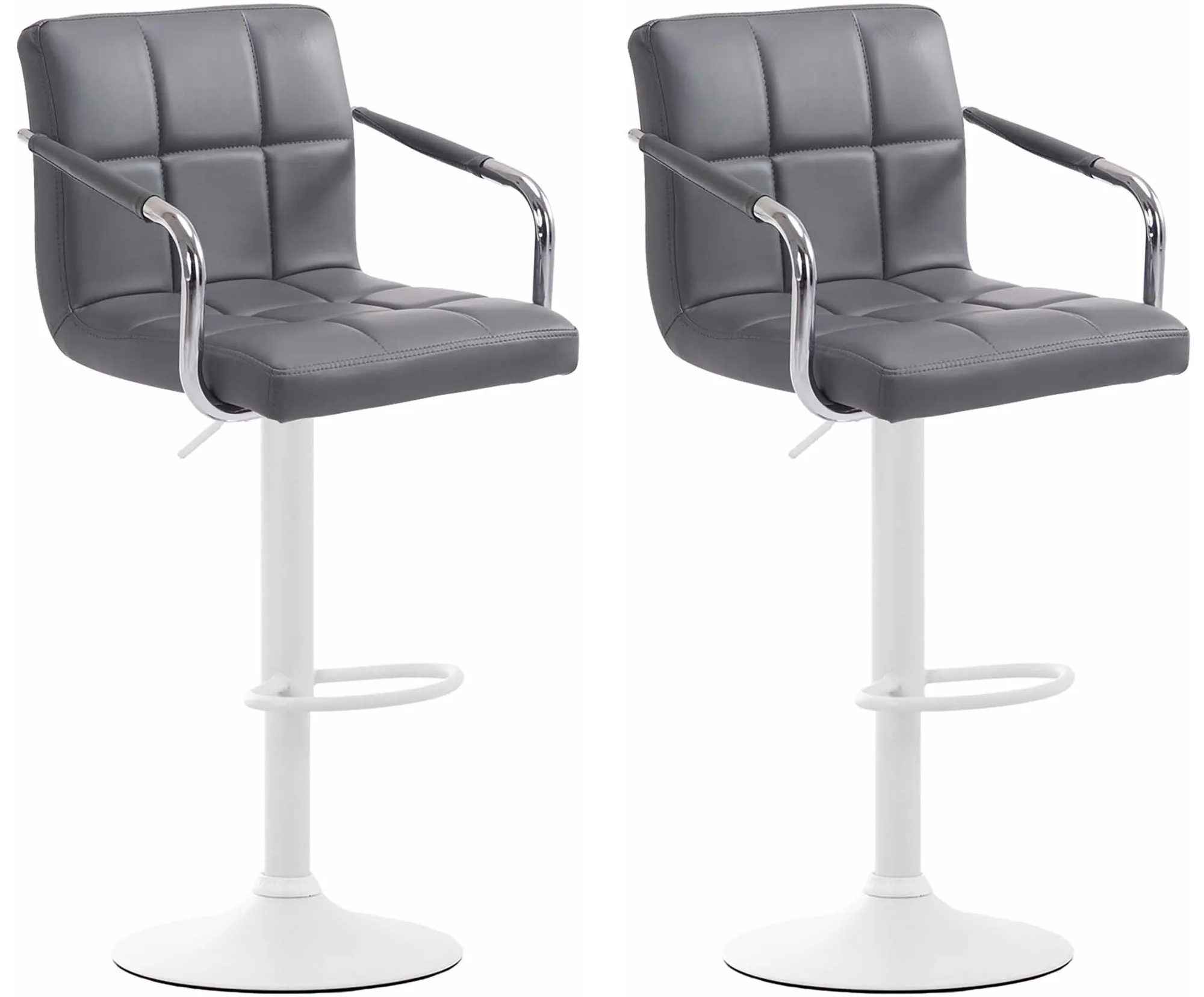 Barhocker Lucy V2 2er Set 91-112x54x46 cm Grau