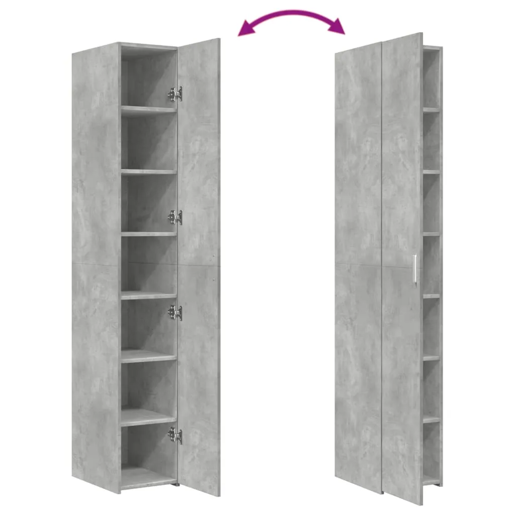 Highboard Betongrau 30 x 42,5 x 185 cm aus Holzwerkstoff