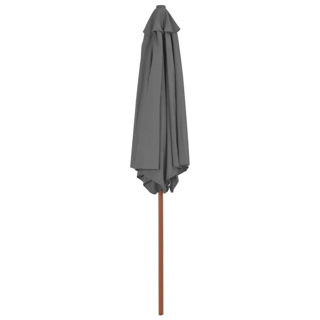 Eleganter Gartenschirm 270x244 cm Anthrazitgrau mit Massivholz-Mast
