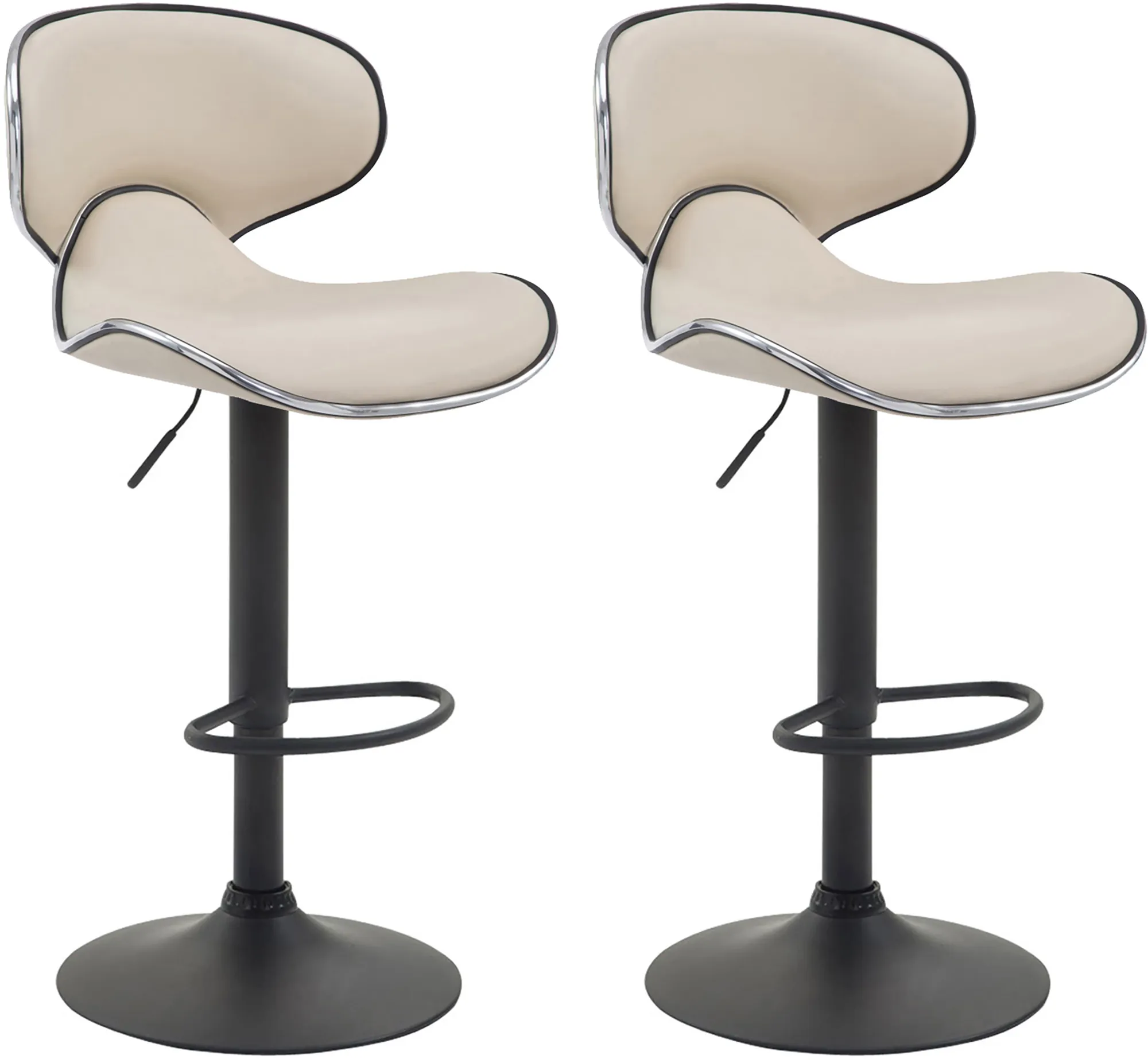 2er Set Barhocker Las Vegas 88-108x46x49 cm creme