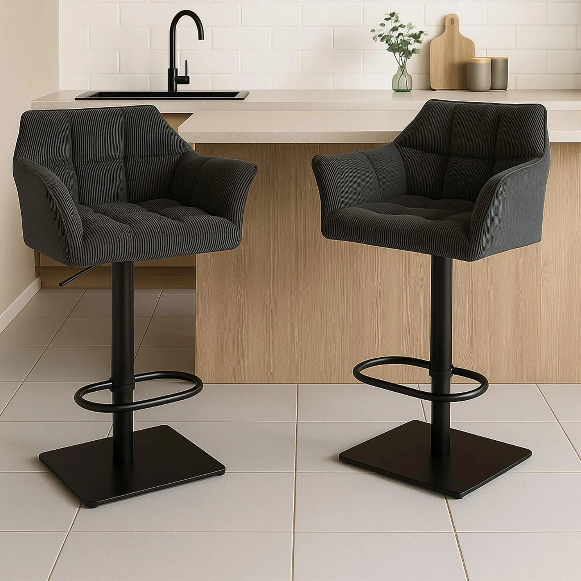Barhocker Damaso 88x64x45 cm dunkelgrau