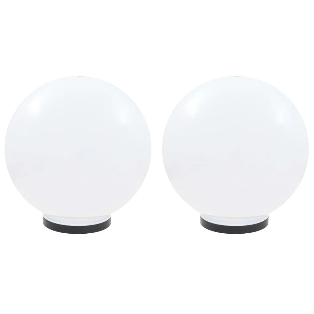2er Set LED-Kugellampen 40 cm Weiß mit E27 Fassung