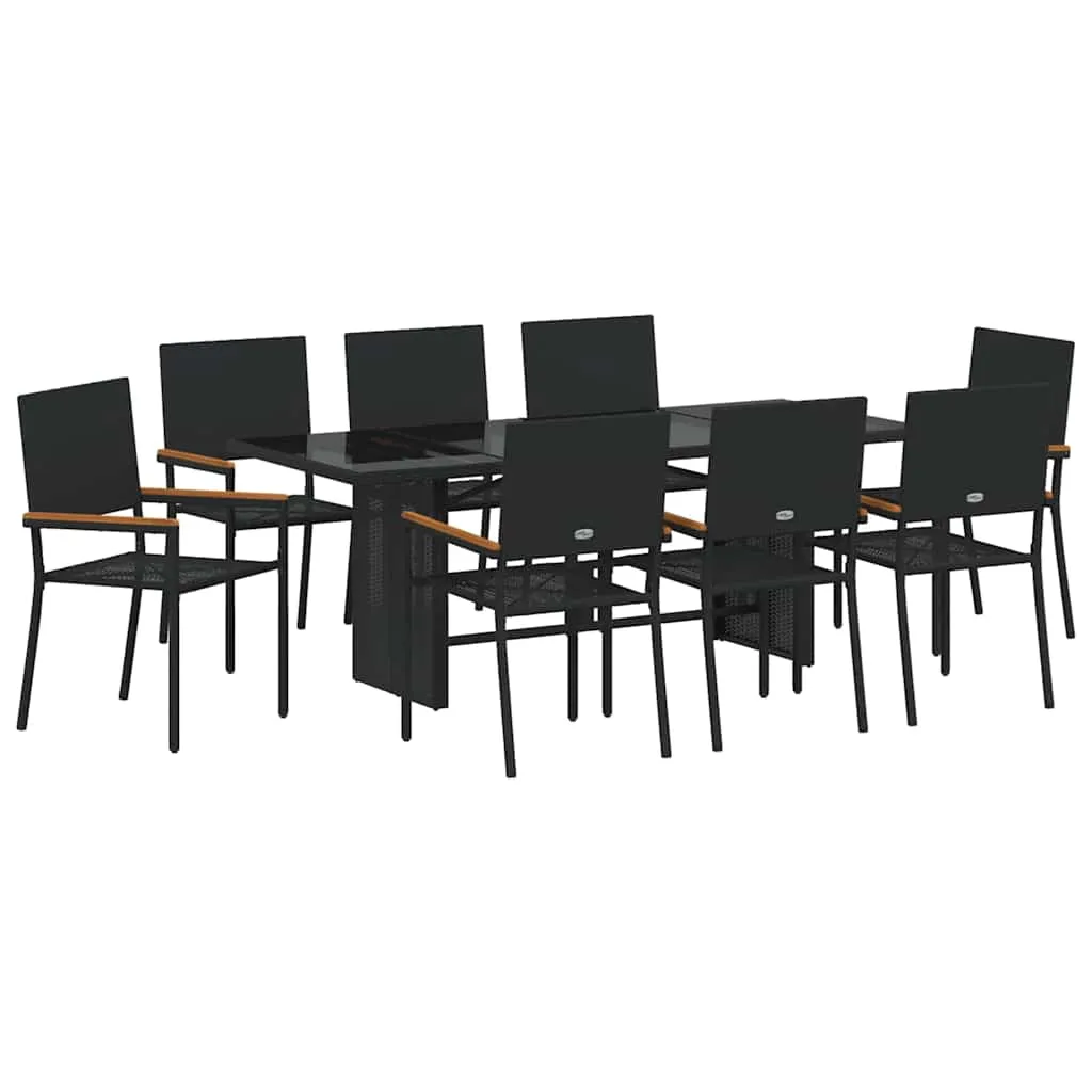 Gartentisch-Set Schwarz 190 x 80 x 75 cm für den Außenbereich
