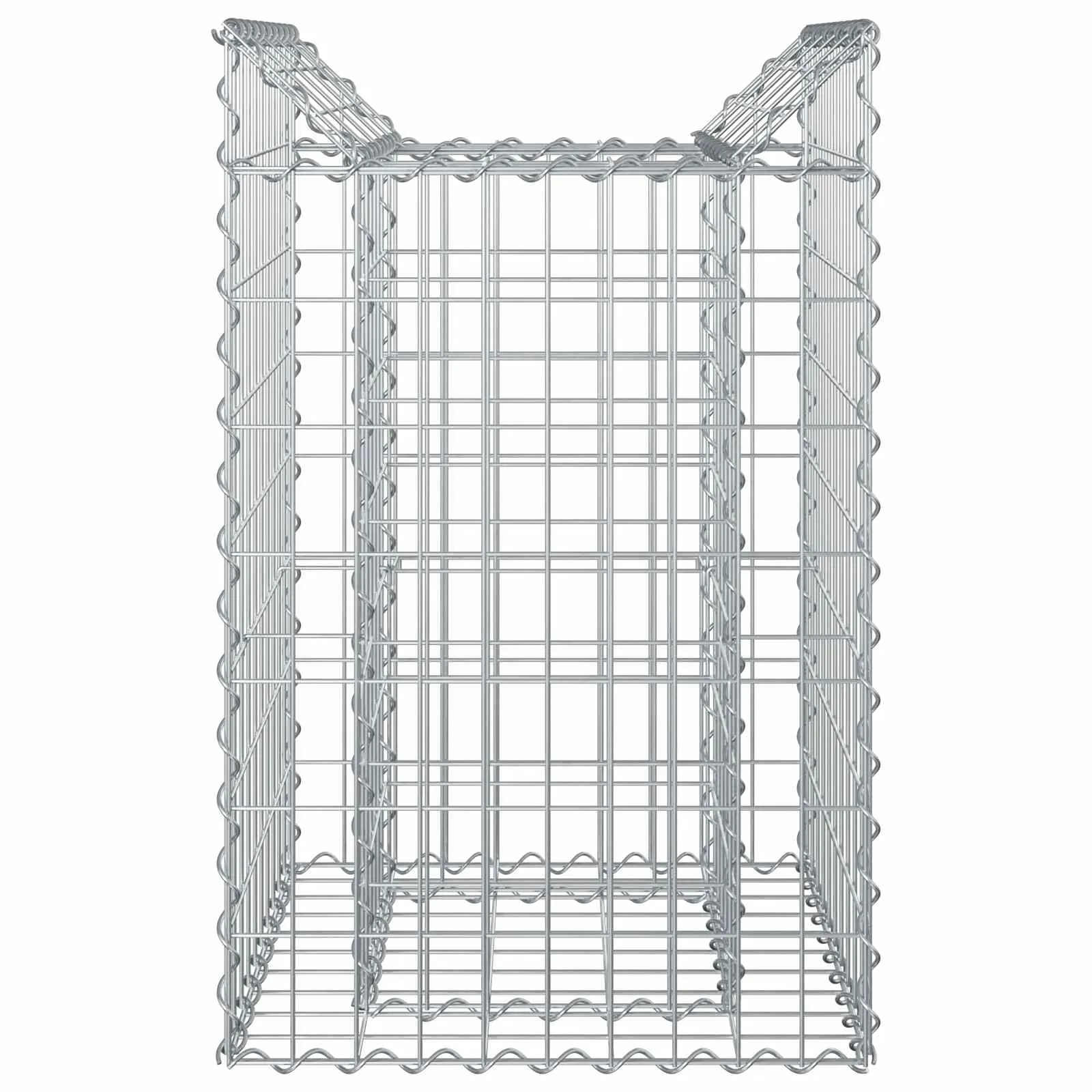 Zaunpaneele Silber 50x50x80 cm aus verzinktem Stahl