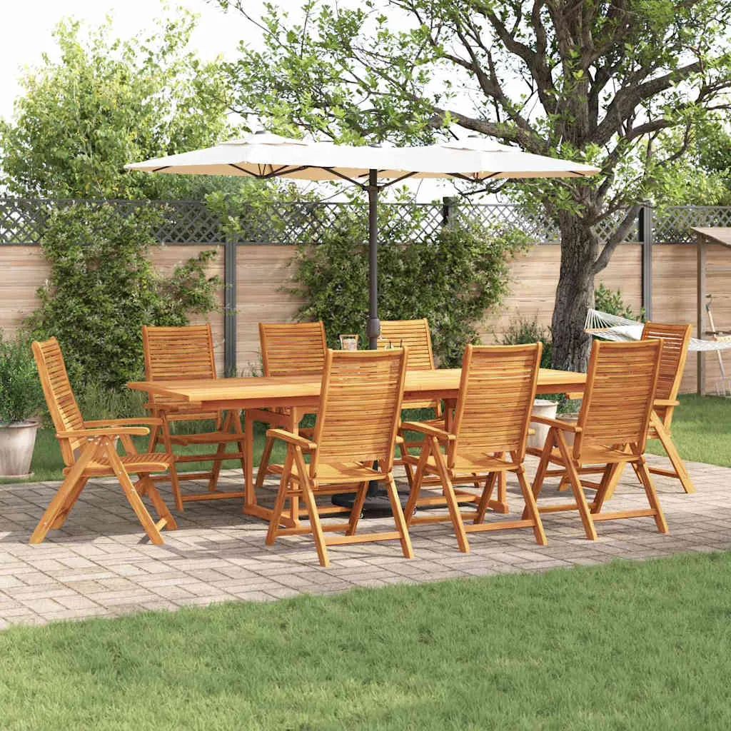 Rustikales Garten-Ess-Set Echtholz 240x100x75 cm Braun