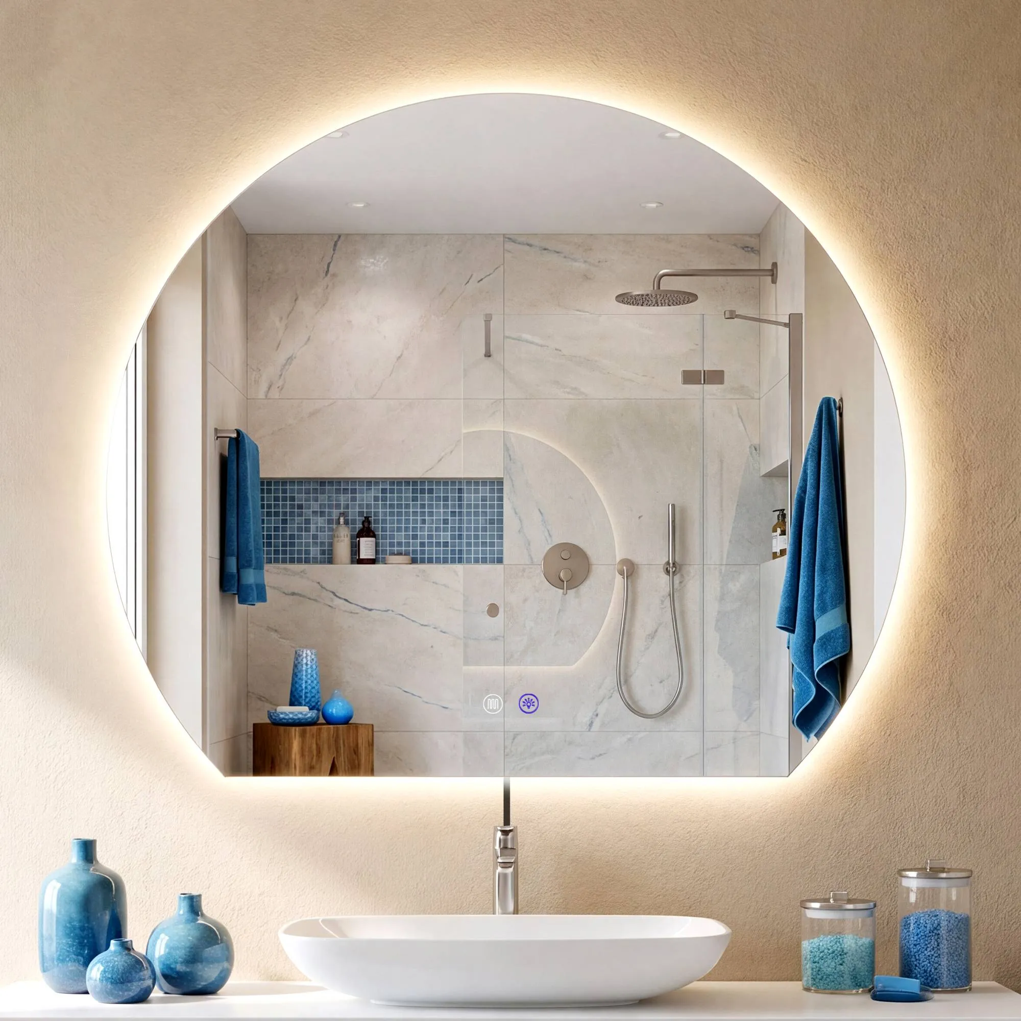 Badspiegel Baloni LED 80x70 cm Klarglas