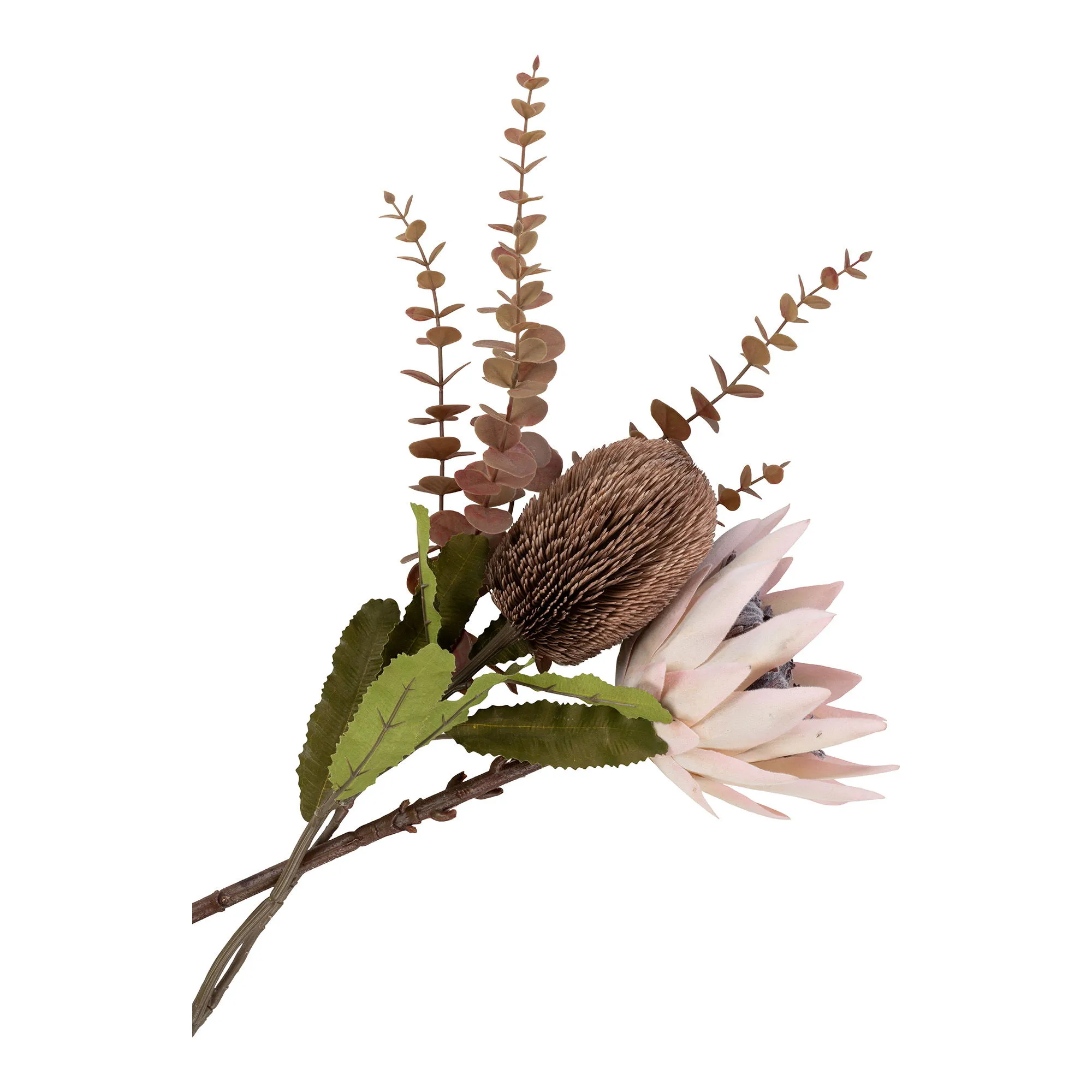 tinkaro Strauß King-Protea PE-Kunststoff Bordeaux Mix