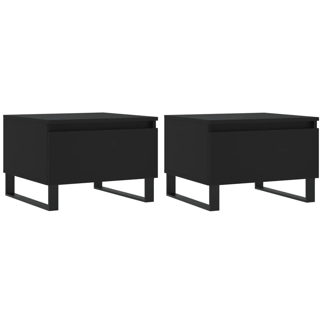 Couchtische 2 Stk. Schwarz 50x46x35 cm Holzwerkstoff Couchtische 2 Stk. Schwarz 50x46x35 cm Holzwerkstoff