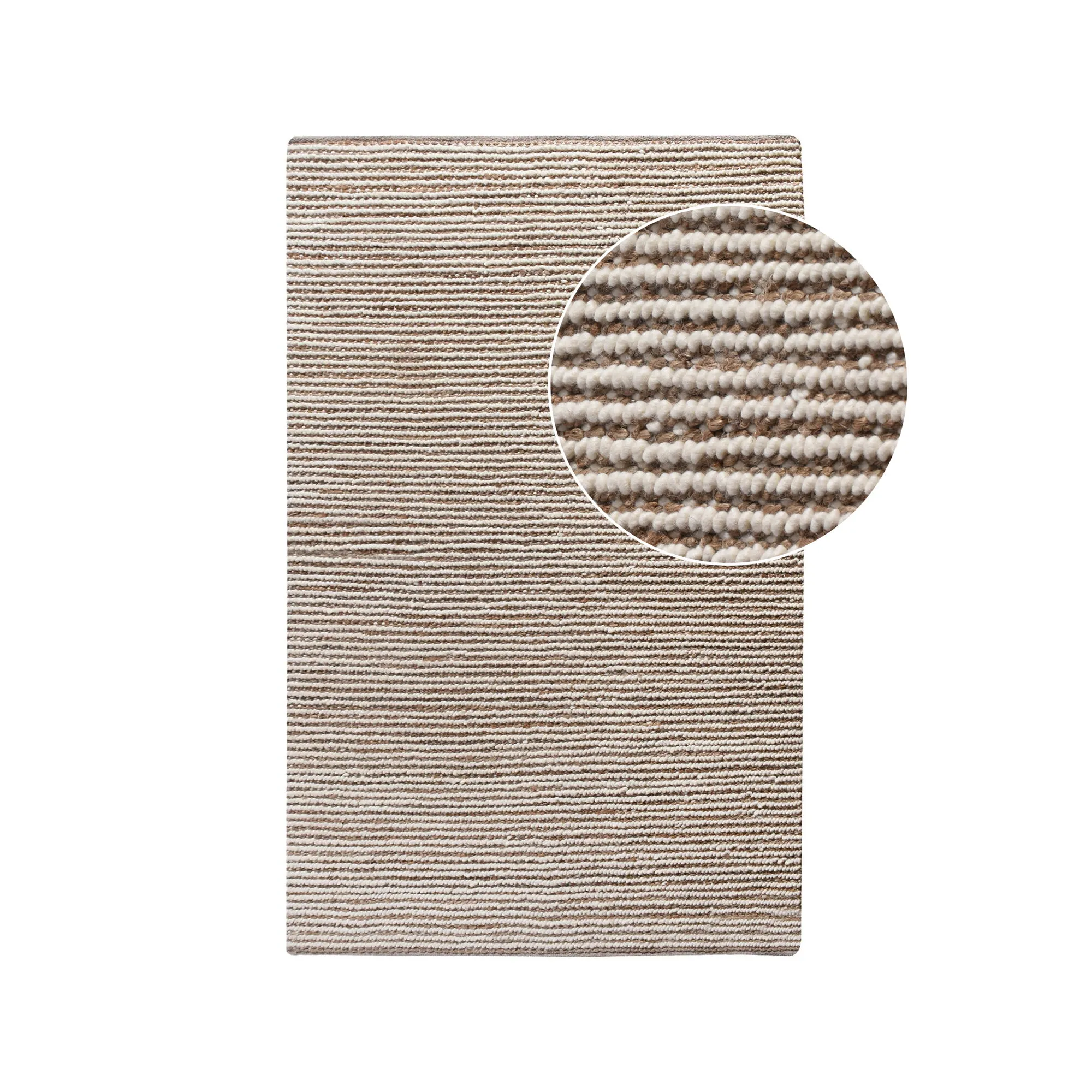 tinkaro Teppich Avadi Vorderseite: 50% Wolle, 40% Jute, Rückseite: 10% Baumwolle Natur / Elfenbein