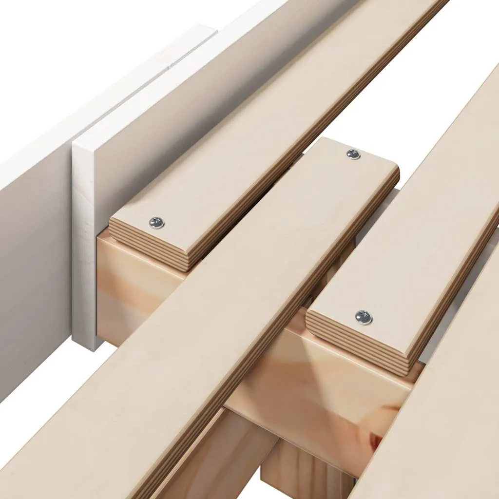 Kinderbett Massivholz 205 x 90,5 x 57 cm Weiß