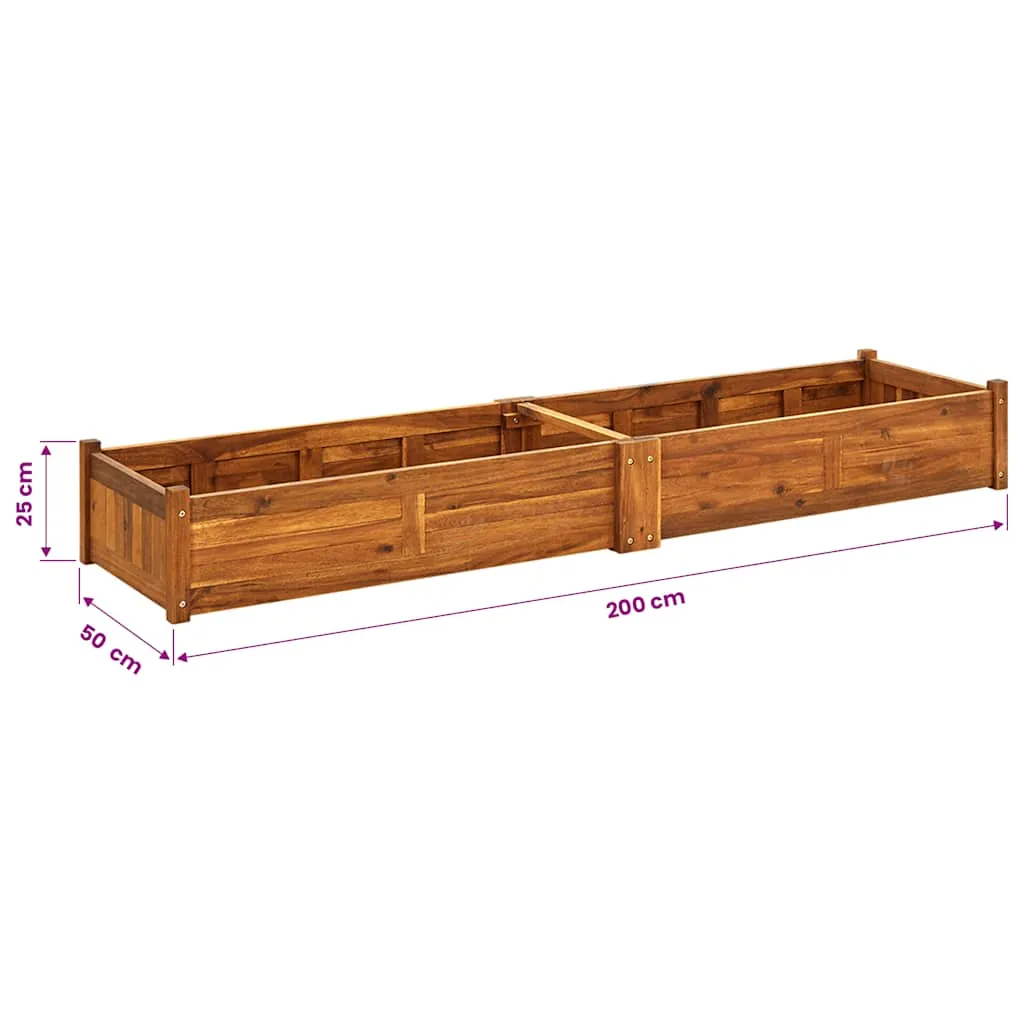 Garten-Hochbeet Akazienholz 200x50x25 cm