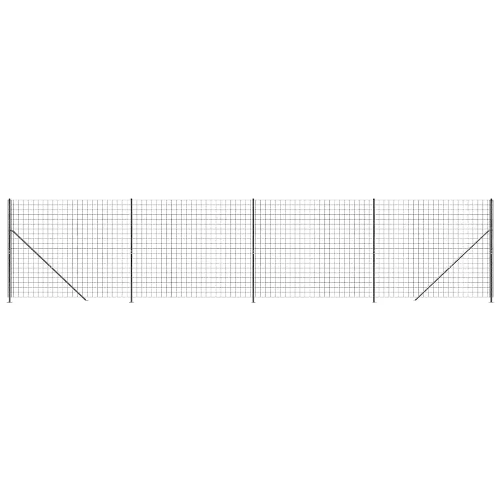 Maschendrahtzaun 2x10 m Anthrazit verzinkter Stahl mit PVC-Beschichtung