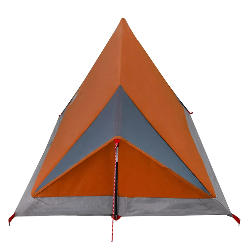 Campingzelt 200x120x88/62 cm Grau und Orange für 2 Personen