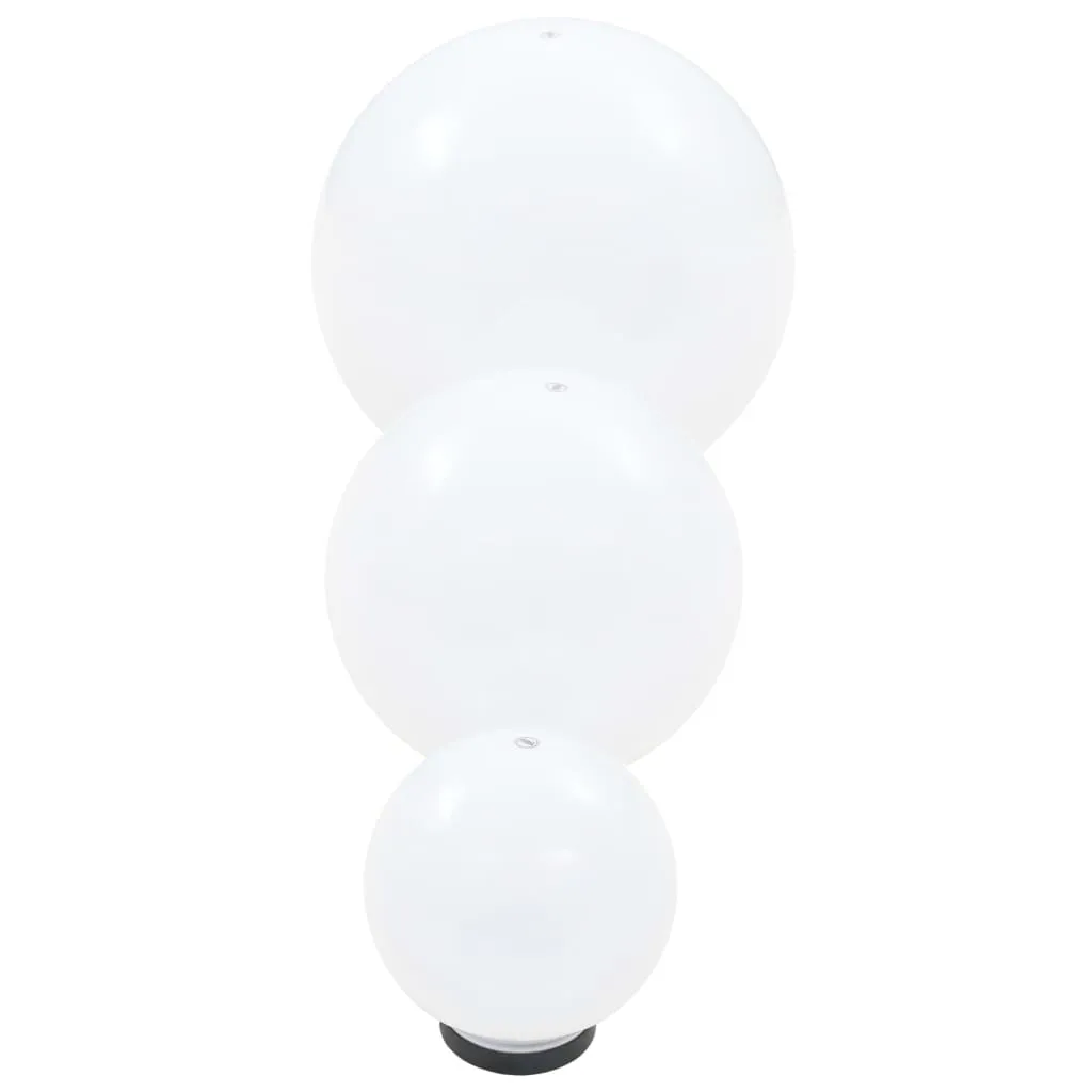 3er Set LED-Kugellampen 20/30/40 cm Weiß