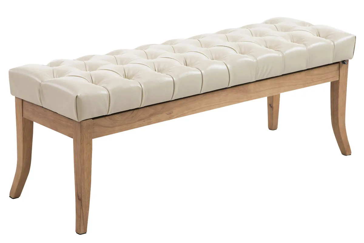Sitzbank Ramses Kunstleder 120x38x46 cm creme