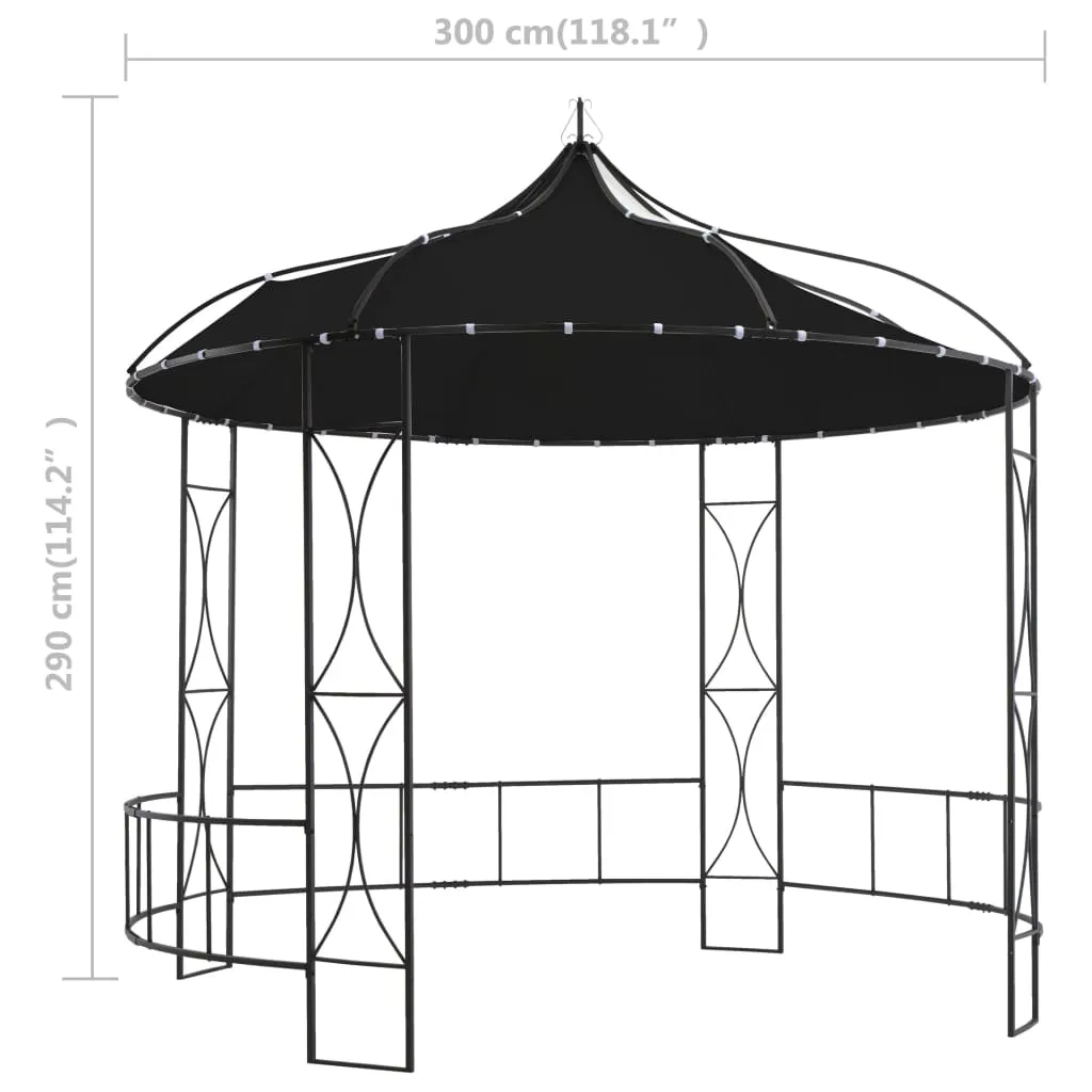 Eleganter Pavillon 3 x 2,9 m in Anthrazit und Schwarz