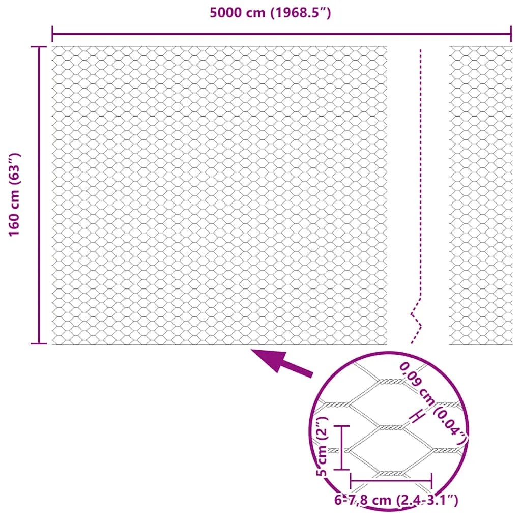 Hexagonzaun Grün 50 x 1,6 m – Moderner Gartenzaun