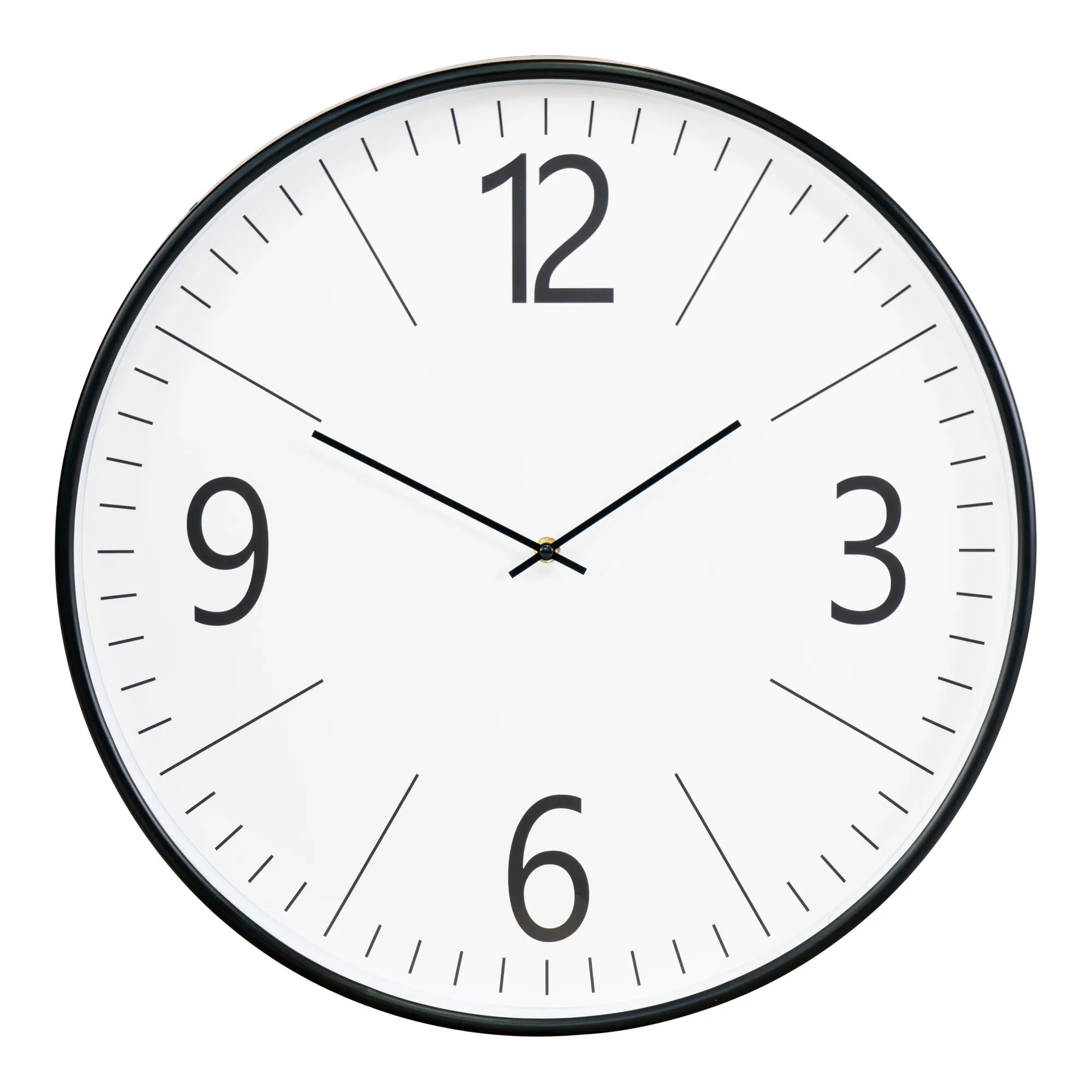 tinkaro Wanduhr Biel lautlos ø51 cm Schwarz Weiß