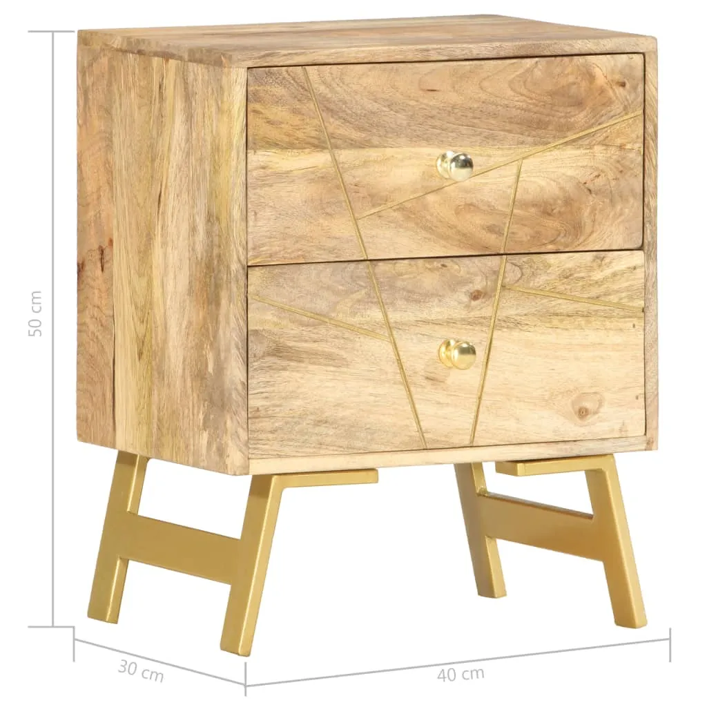 Nachttisch 40 x 30 x 50 cm Mangoholz Massiv