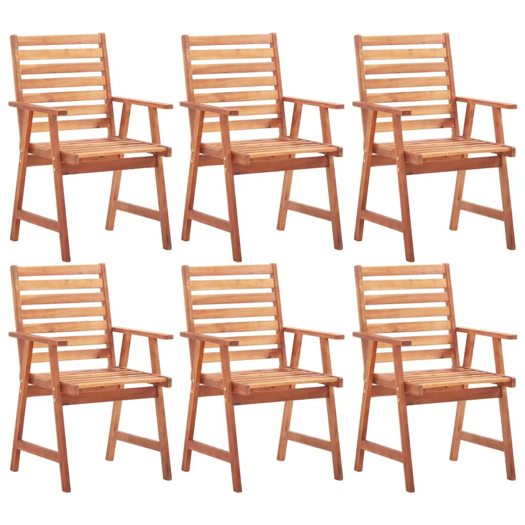 Essstühle aus Echtholz mit Lattendesign 56x62x92 cm Braun