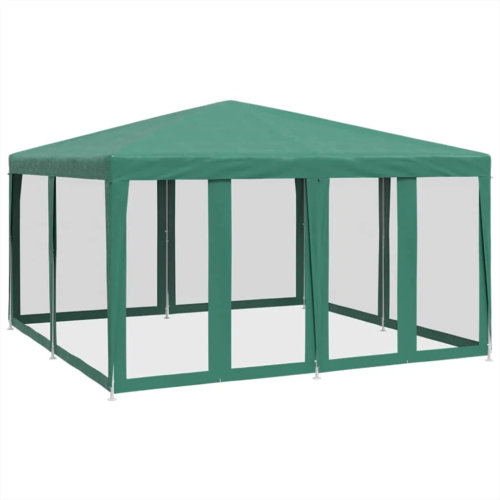 Grünes Partyzelt 400x400x268 cm mit 8 Mesh-Seitenteilen und wasserfestem Dach