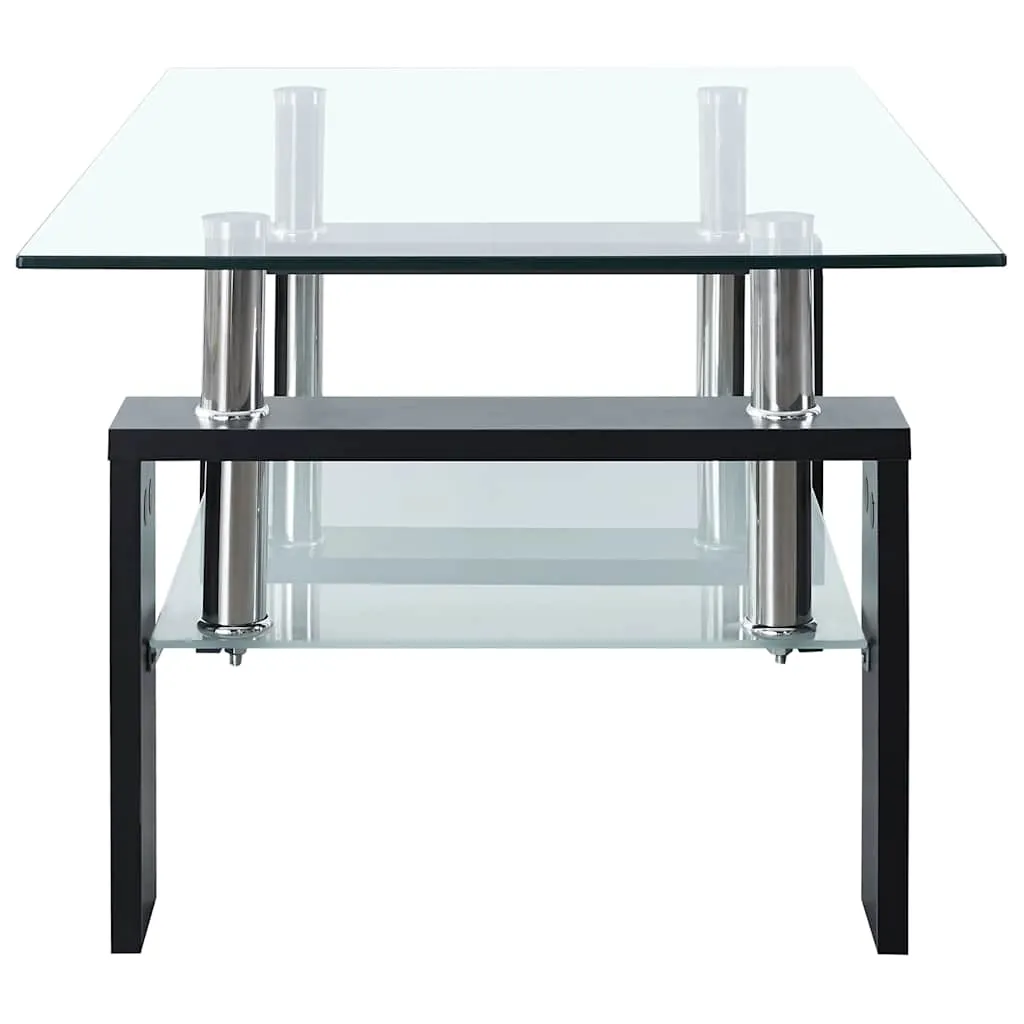Couchtisch Schwarz Transparent 95x55x40 cm Hartglas
