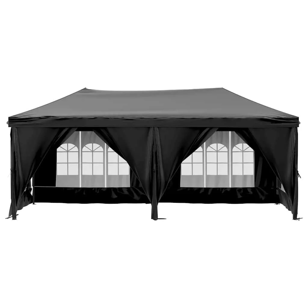 Faltbares Partyzelt 580x292x245 cm Schwarz mit Stahlgestell