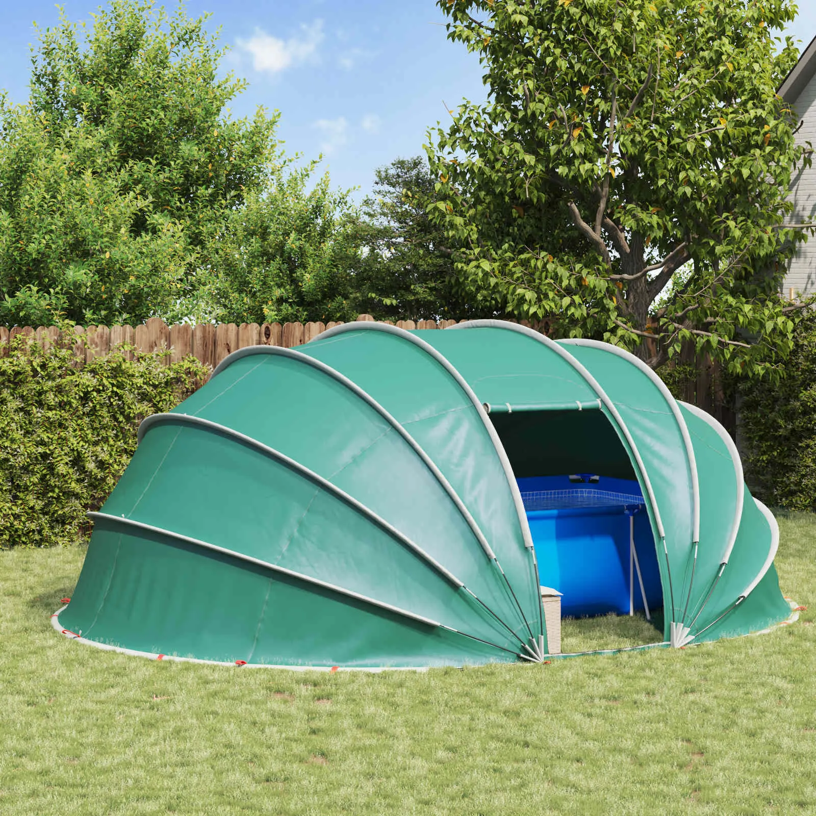Modernes Poolzelt 538x440x204 cm Blau mit PU-beschichtetem Polyester