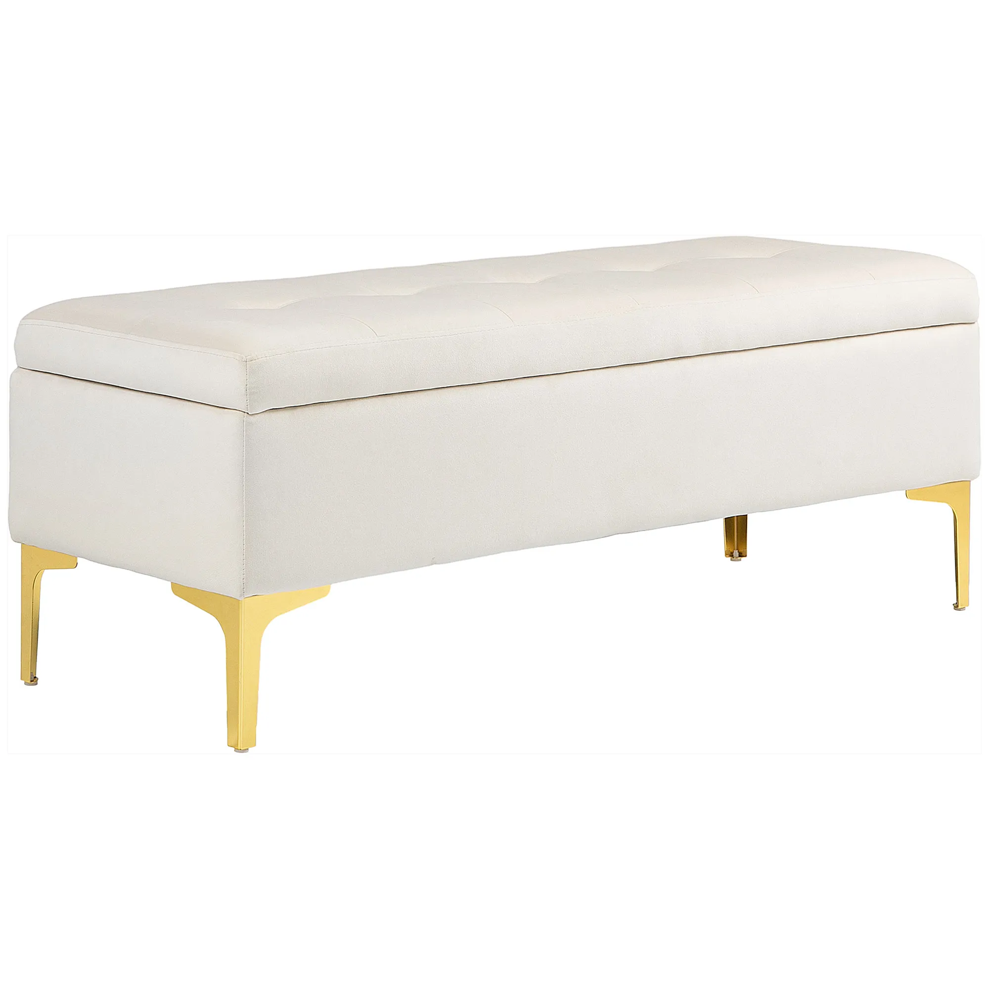 Elegante Sitzbank Beige 120L x 44B x 44,5H cm mit Stauraum