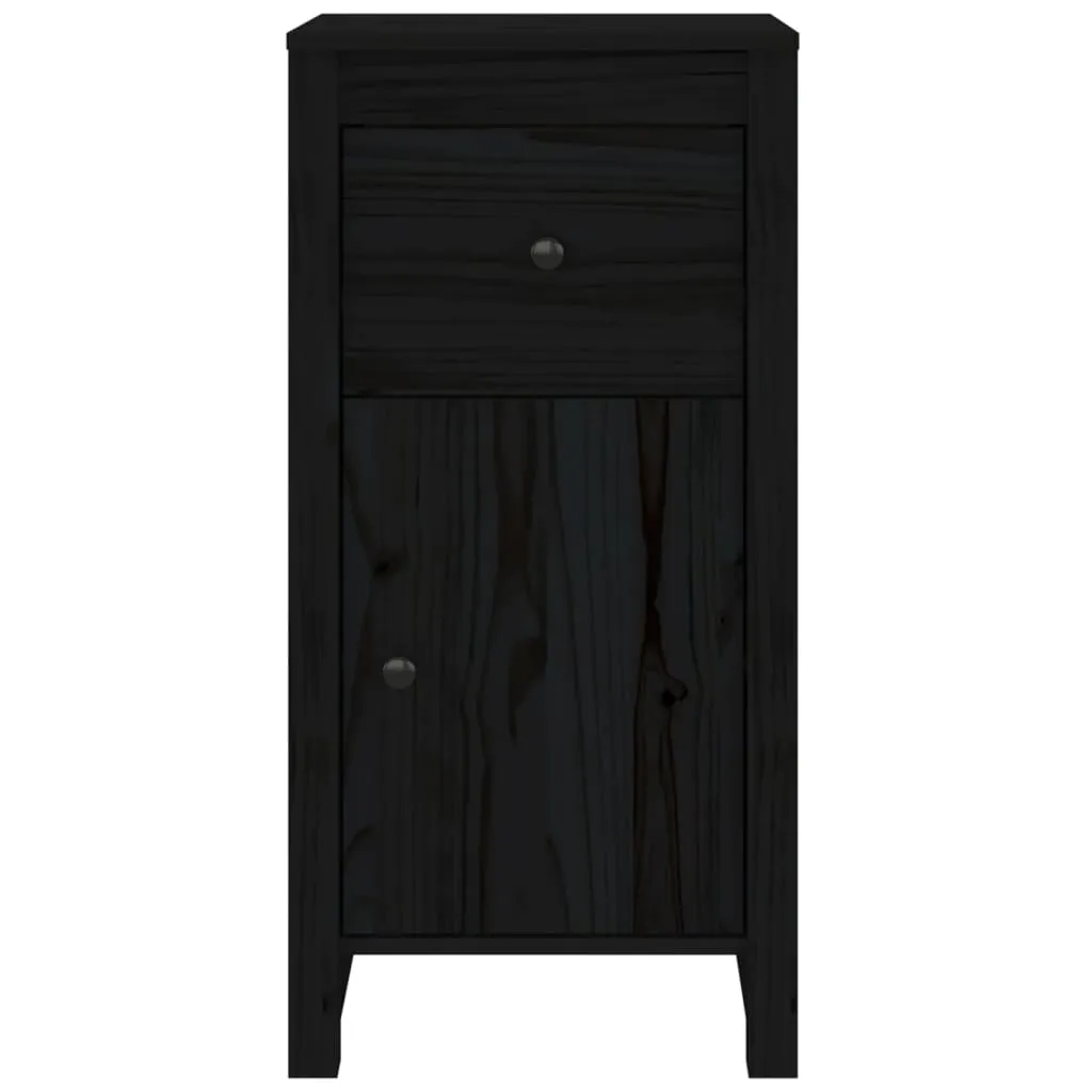 Sideboards 2 Stk. Schwarz 40x35x80 cm Massivholz Kiefer