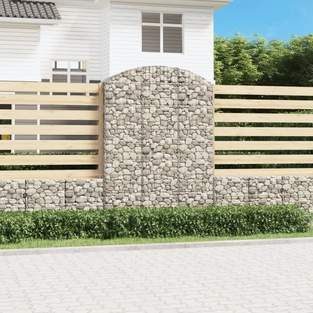 Gabionenkorb Silber 150 x 50 x 200/220 cm - Dekorative Gartenbarriere