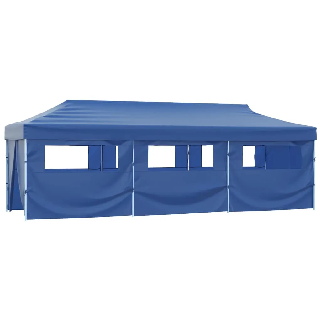 Faltbares Partyzelt 870x291x315 cm Blau mit UV- und Wasserbeständigem Dach