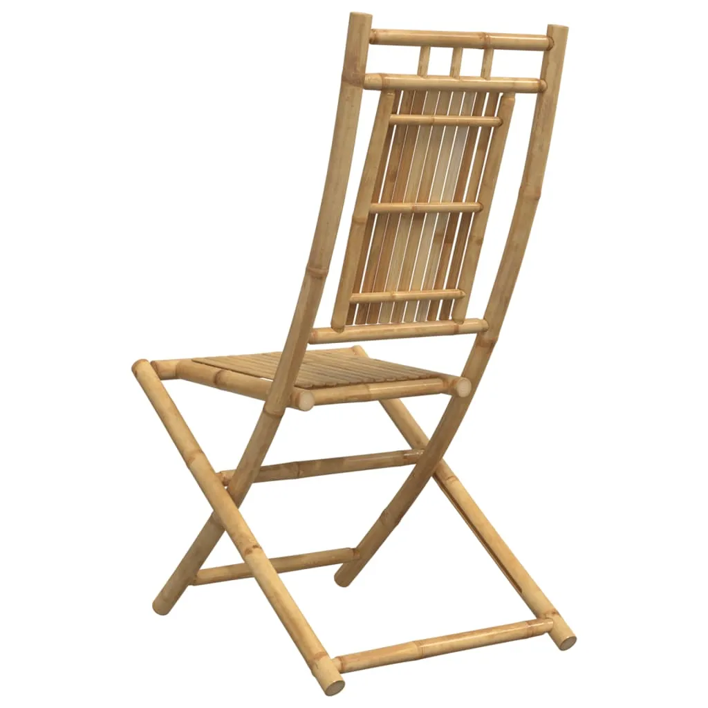Klappstühle Bambus naturbelassen 46x66x99 cm Gartenstuhl 2er Set