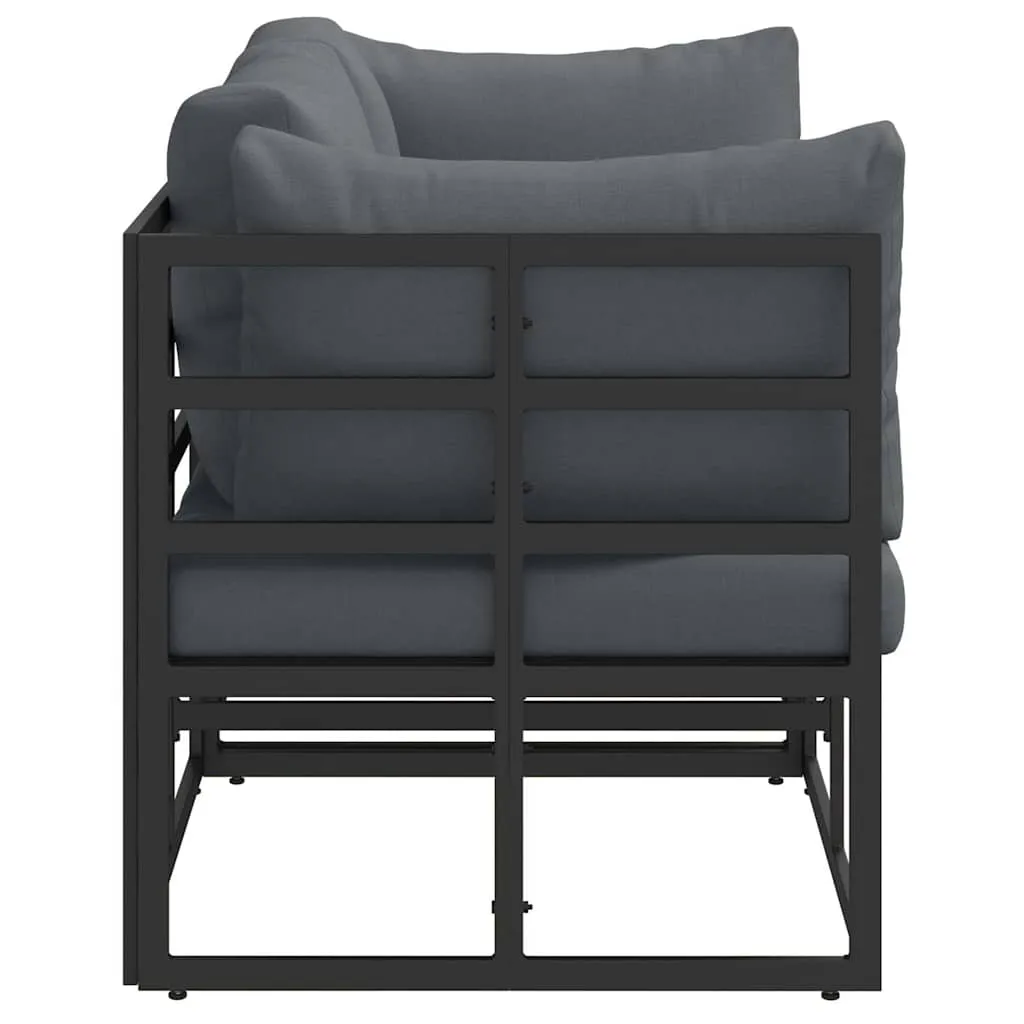 Modernes Outdoor-Möbelset 143x71,5x71 cm Schwarz Anthrazit