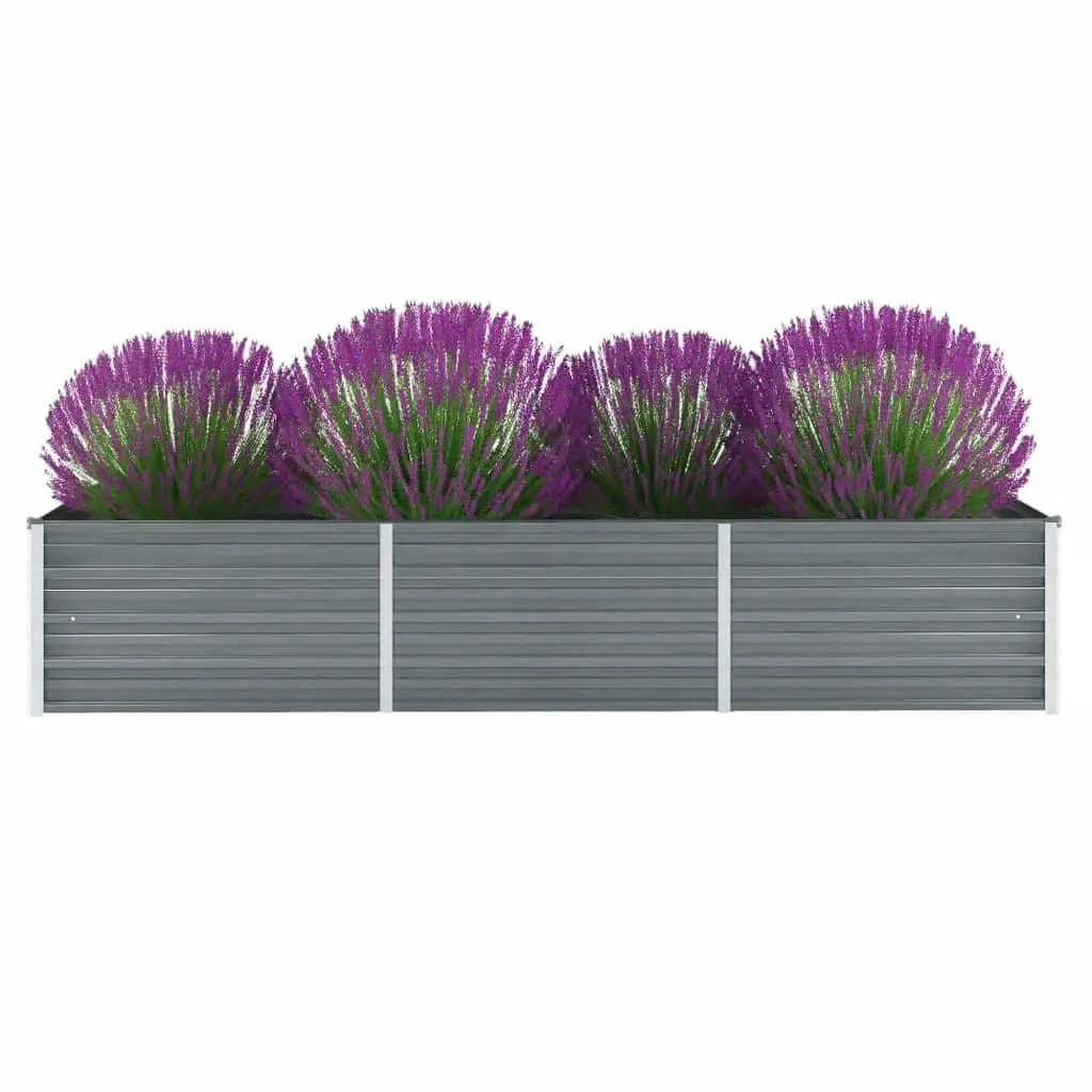Garten-Hochbeet aus verzinktem Stahl 240 x 80 x 45 cm Grau