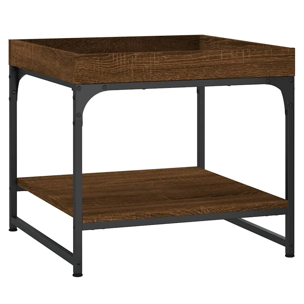 Eleganter Couchtisch 49,5 x 49,5 x 45 cm in Braun Eichen-Optik