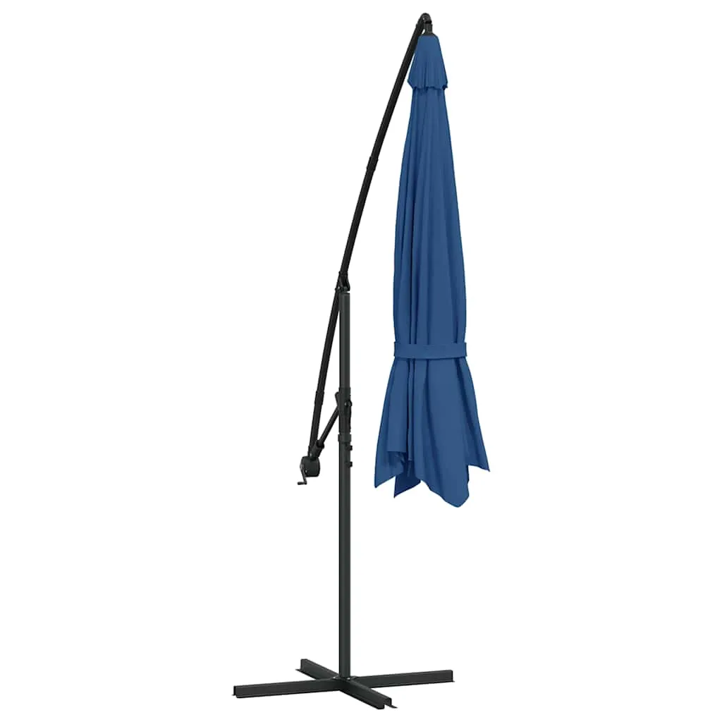 Eleganter Sonnenschirm 350x268 cm in Blau mit Kurbelmechanismus