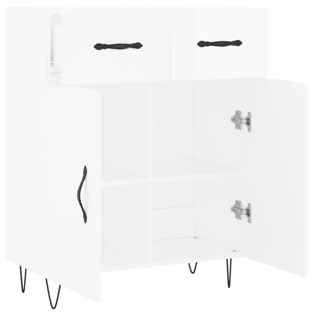 Sideboard Hochglanz-Weiß 69,5x34x90 cm Holzwerkstoff