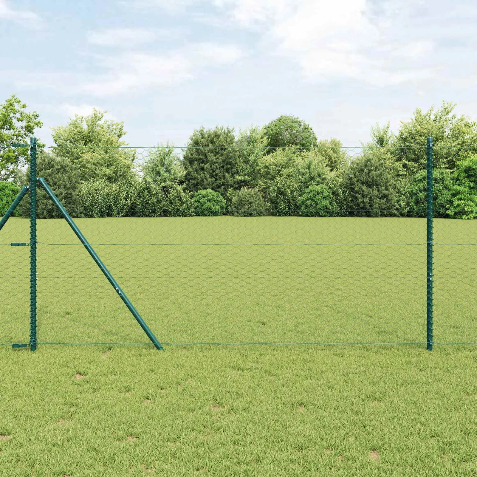 Moderner Hexagonzaun PVC Grün 10 x 1,2 m für Garten und Terrasse