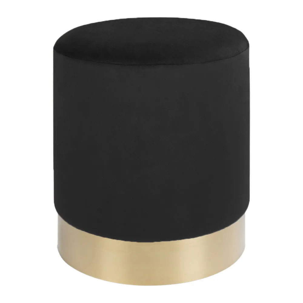 tinkaro Gamby Pouf Samthocker ø34x43 cm Schwarz