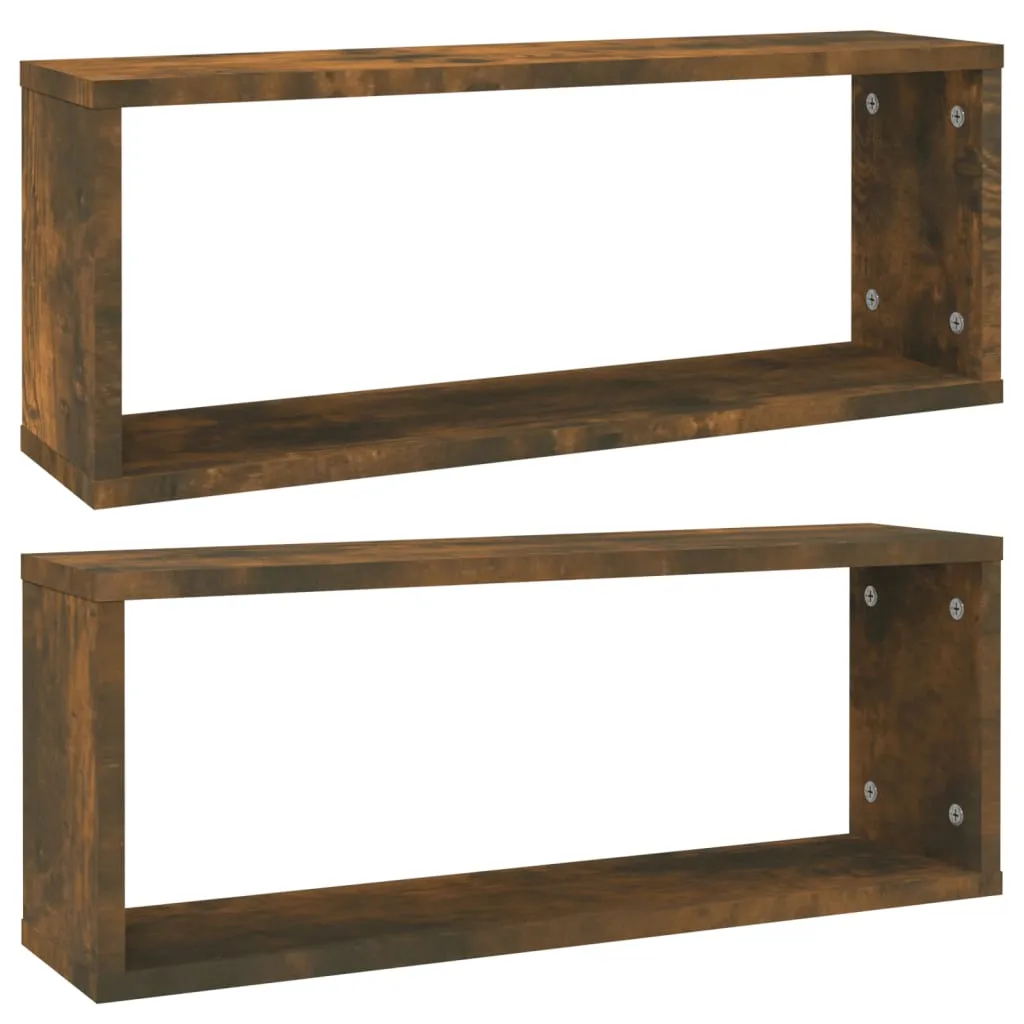 Würfelregal Räuchereiche 60 x 15 x 23 cm - 2er Set