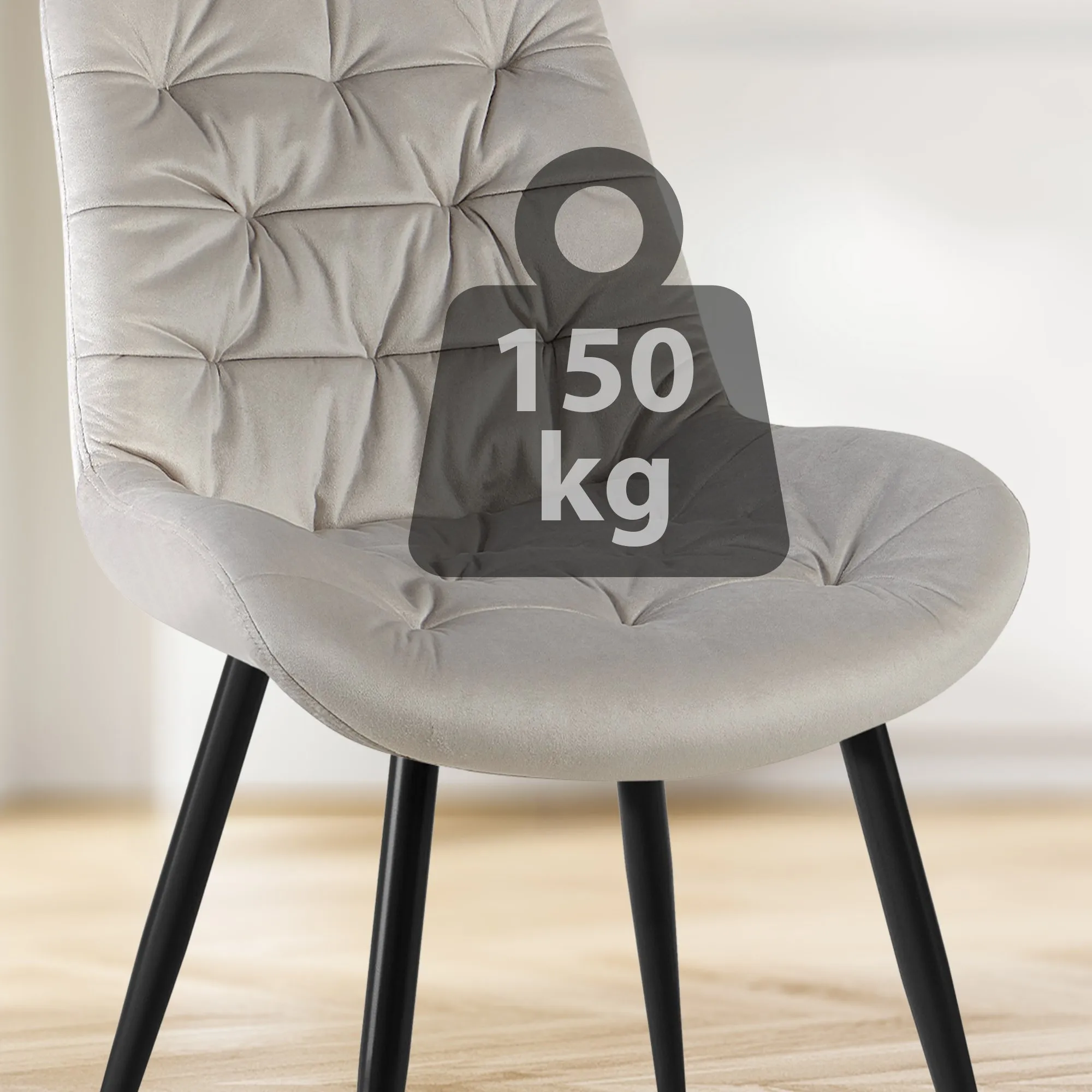 Esszimmerstuhl Rossford 85x56x63 cm Grau