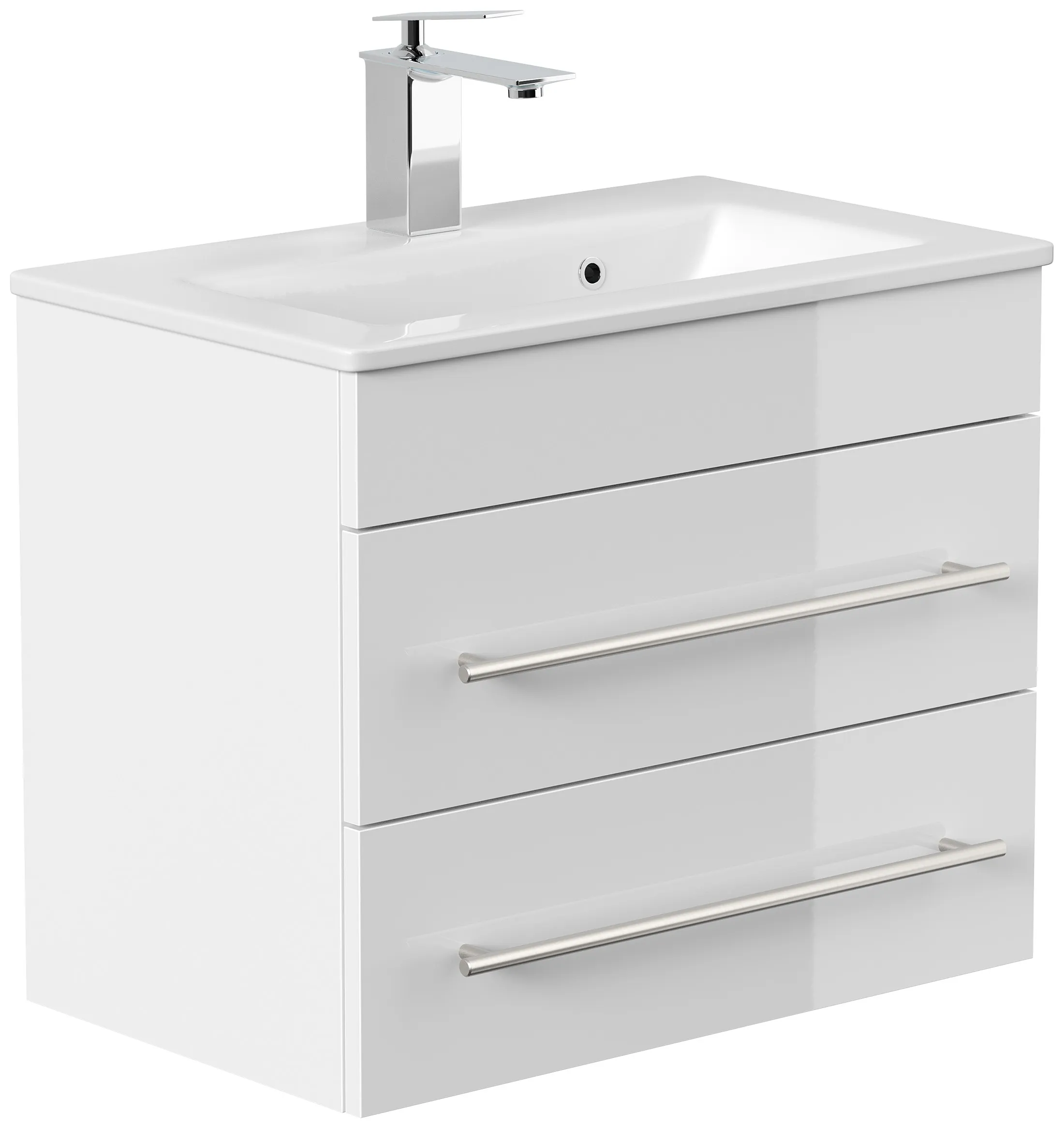 Badmöbel Portus 600 SlimLine weiss hochglanz Badmöbel Portus 600 SlimLine weiss hochglanz