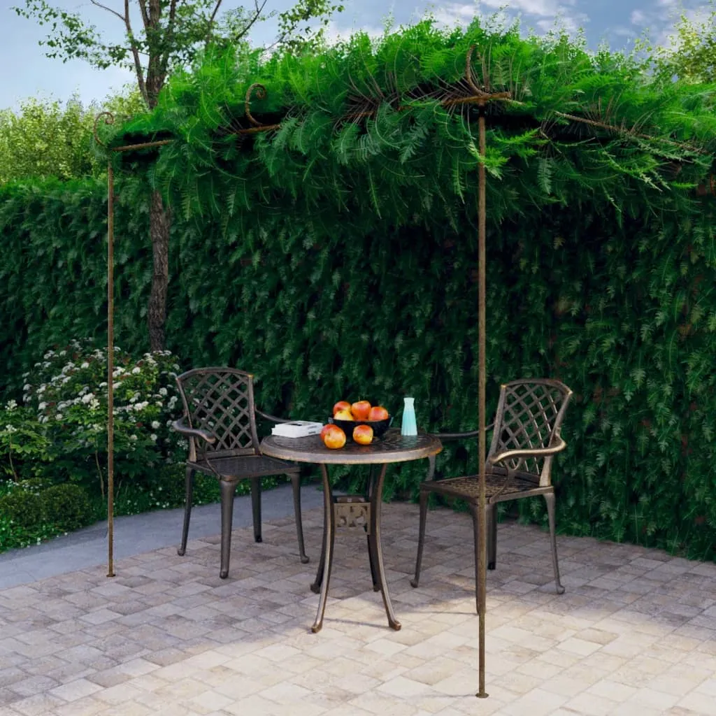 Pergola aus Schmiedeeisen 3x3x2,2/2,5 m in Antik Braun